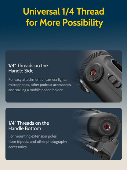 Cinematix Store™ 3 Axis Phone Gimbal Stabilizer For iPhone Android With Face Tracking
